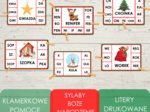 Klamerkowe pomoce - sylaby - Boże Narodzenie (litery drukowane)