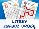 ALFABET - ZNAJDŹ DROGĘ - LITERY 23 kart pracy, rozpoznawanie liter, motoryka mała, grafomotoryka, labirynt, karta pracy, zerówka, klasa 1,