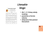 Bingo literackie - język polski / szkoła średnia