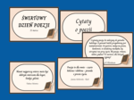 ŚWIATOWY DZIEŃ POEZJI – cytaty – gazetka – 21 str. – fiszki – wersja 1