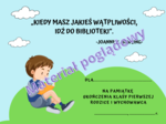 Wkładki do książek. Zakończenie roku szkolnego. Klasy 1-3 . Wzór 9 (chłopiec i dziewczynka osobno)