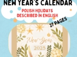 Kalendarz 2025 Polskie święta, wydarzenia i uroczystości opisane w j. angielskim+ miejsce na notataki