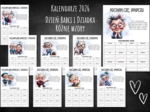DZIEŃ BABCI I DZIADKA - kalendarz 2026 (33 wzory)