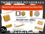 Twierdzenie Pitagorasa. Twierdzenie odwrotne do twierdzenia Pitagorasa. Projektant mebli. Praktyczne zastosowanie matematyki.