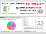 ARKUSZ POWTÓRKOWY kl.8 – PROCENTY + odpowiedzi / Wymagania na 2025 rok