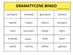 Gramatyczne bingo- utrwalanie rzeczownika, czasownika, przymiotnika