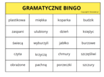 Gramatyczne bingo- utrwalanie rzeczownika, czasownika, przymiotnika