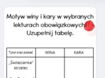 ,,Balladyna" Cytaty i krzyżówka! Motyw winy i kary! Idealna pomoc przed egzaminem i do pracy w grupach! Odpowiedzi!