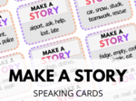 MAKE A STORY - 120 Speaking Cards - zestaw - układanie historyjki po angielsku - vocabulary - słownictwo - gra językowa - mówienie - kreatywne pisanie - A2 - B1 - B2