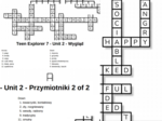 Teen Explorer 7 – Unit 2 – krzyżówki – Inne słówka_Wyrazy łączące/Przymiotniki/Użyteczne wyrażenia/Wygląd/Zwroty przyimkowe