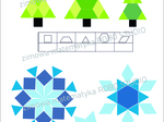 Zimowa matematyka- policz kształty, figury geometryczne, kwadrat, trójkąt, romb, trapez, sześciokąt