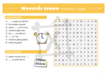 Matematyczna wykreślanka dla klasy czwartej. Kalendarz i zegar.