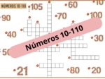 Krzyżówka obrazkowa "Números 10-110" (Liczby od 10 do 110) - z odpowiedziami