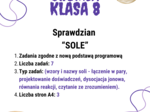 Chemia. Klasa 8. Sole. Sprawdzian wiadomości. Nowa podstawa programowa.