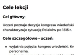 H704 scenariusz Ziemie polskie po kongresie wiedeńskim