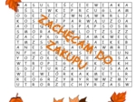 Jesienna wykreślanka- 15 słów, trening słownictwa, ortografii, koncentracji