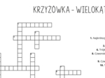 KRZYŻÓWKA wielokąty. Czworokąty, trójkąty. Klasa 5. Klasa 6. Klasa 7. Klasa 8. Powtórzenie