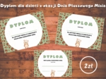 Dyplom dla dziecka lub grupy z okazji Dnia Pluszowego Misia