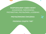Zadania dla bystrzaków - części mowy, cząstka nie, przysłówek