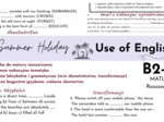 Summer Holiday- use of English B2-C1, matura podstawowa i rozszerzona, Back-to-school, no-prep