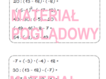 Szybkie karteczki – dodawanie, odejmowanie, mnożenie, dzielenie liczb całkowitych, działania na liczbach wymiernych (karta pracy, kartkówka kl 4, 5, 6, 7, 8)