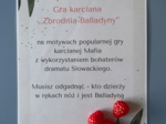 Zbrodnia Balladyny - gra karciana na motywach gry Mafia