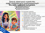 Uzupełniony Zeszyt Obserwacji Uczestnika Zajęć Rewalidacyjno-Wychowawczych dla pracy z osobami z głębokim autyzmem, które potrzebują wsparcia w: Rozwoju komunikacji Integracji sensorycznej Adaptacji do otoczenia