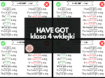 Have got - Wklejki dla klasy 4