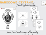 Jam jest Jan! – Jan Kochanowski, biogram – Narodowe Czytanie 2025 – materiał dla SP (film/tekst + notatka graficzna, tapeta na tablicę interaktywną; pełny pomysł na lekcję bez podręcznika)