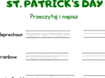 ST. PATRICK'S DAY - GOTOWA LEKCJA DLA KLAS 1-3; FLASHCARDS, WORKSHEETS, TRACING, HUNT, PICTIONARY, ROLL A LEPRECHAUN, CRACK THE CODE