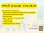 POWRÓT DO SZKOŁY - GRY I ZABAWY