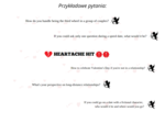 "Heartache Hit" - Love and Relationships Question Cards for Valentine's Day- 49 pytań związanych z miłością i związkami na Walentynki, gra w sylu kaboom dla poziomu średniozaawansowanego