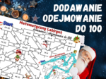 MATEMATYCZNY LABIRYNT - dodawanie i odejmowanie do 100, klasa 2, Boże Narodzenie, Święta, Mikołajki, zima