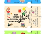 Bilet wstępu na pierwszą lekcję języka polskiego.