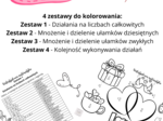 Walentynkowa matematyka - 4 zestawy do kolorowania