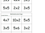 Matematyczne bingo- utrwalanie mnożenia