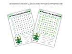 Saint Patrick Vocabulary Worksheet Set - Dzień Świętego Patryka - zestaw kart pracy ze słownictwem i tradycjami, dopasowanie, quiz, wykreślanka, czytanie ze zrozumieniem, dodatkowo karty do gry w memory