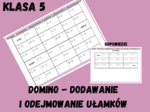 Domino - dodawanie i odejmowanie ułamków zwykłych o jednakowych mianownikach