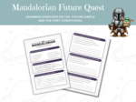 Mandalorian Future Quest - zestaw ćwiczeń językowych na ćwiczenie czasu Future Simple oraz pierwszego trybu warunkowego zainspirowany saga Mandalorian - czas przyszły, first conditional