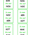 Zestaw kart typu kto ma, ja mam – wyrazy