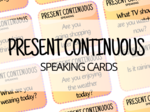 Present Continuous – 80 speaking questions – karty do speakingu – angielski – mówienie – egzamin ósmoklasisty – matura ustna