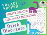 DZIEŃ DINOZAURA „POŁĄCZ KROPKI” działania pamięciowe KARTA PRACY