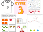 Poznajemy cyfrę 3 - karty pracy