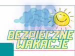 Bezpieczne wakacje - gazetka - prezentacja, napis, kolorowanki