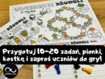 Gra planszowa Tajemnice Dżungli dla dowolnej klasy i tematu. Gra matematyczna lub z dowolnego przedmiotu. Dzień Gier Planszowych, planszówka, gra powtórzeniowa. + 2 wersje 20 zadań (ułamki i działania pisemne)