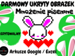 Mnożenie pisemne - Króliczek - UKRYTY OBRAZEK