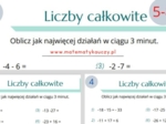 Dodawanie i odejmowanie LICZB CAŁKOWITYCH BEZ NAWIASÓW / Karty pracy PDF kl. 5-8 + ROZWIĄZANIA