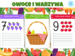 Ćwiczę pisanie cyferek. Owocowo-warzywne dobble