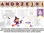 Andrzejki - 13 wróżb, Scenariusz zajęć, girlandy-napisy + kolorowanki