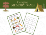 Camping Memory Game - gra memory zwiazana z biwakowaniem, obóz, język angielski